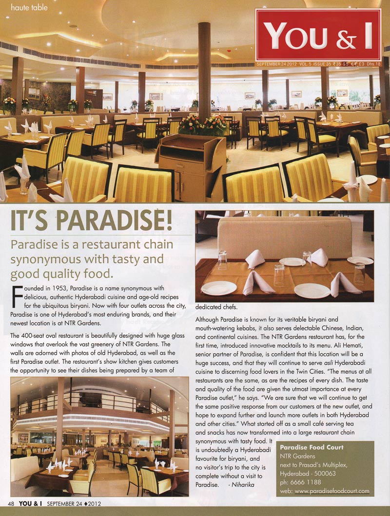 Paradise Foodcourt featured in You & I magazine